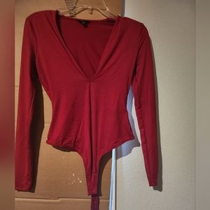 Red long sleeve body suite